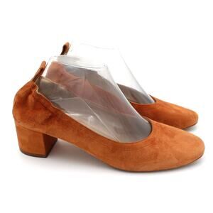 Everlane Suede Block Heel Pumps Womens 9 Brown Leather Classic Minimalist